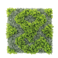 Natural Green and White Moss Artificial Vertical Garden Green Wall Panel 40×40in – UV Resistant – Commercial Grade