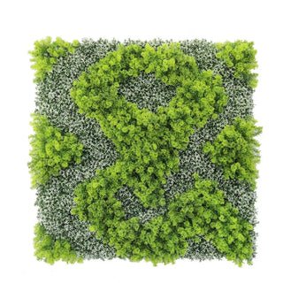 Natural Green and White Moss Artificial Vertical Garden Green Wall Panel 40×40in – UV Resistant – Commercial Grade
