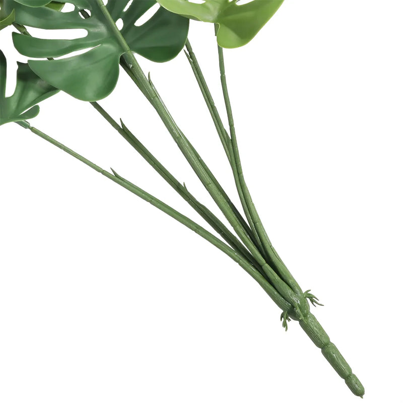 "Evergreen faux split leaf philo stem, adds a tropical vibe to spaces without the upkeep