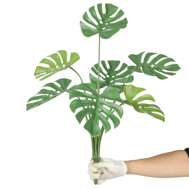 Artificial monstera split leaf, a hypoallergenic decor piece with UV protection