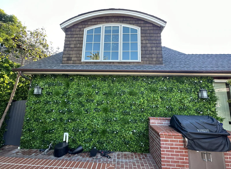 Premium Artificial Flowering Living Wall Hedge Panel