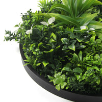 Artificial Green Wall Disc 30in – Black Frame – UV Resistant – Commercial Grade