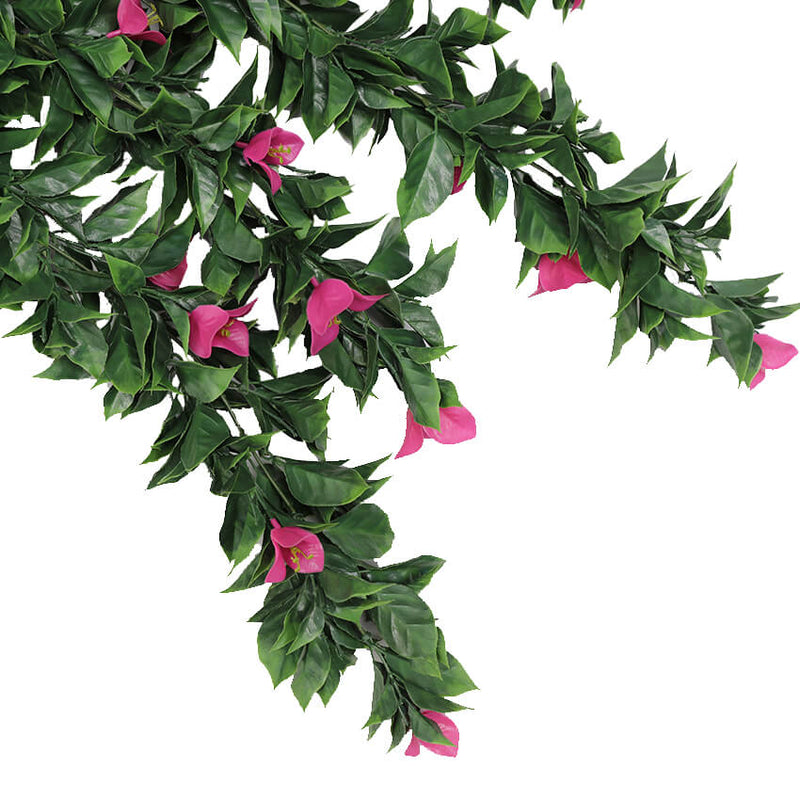 (5 Pieces) Vibrant Pink Hanging Artificial Bougainvillea Plant, UV Resistant 30"