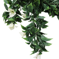 (5 piezas) Planta de buganvilla artificial blanca colgante resistente a los rayos UV 35"