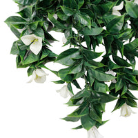 (5 piezas) Planta de buganvilla artificial blanca colgante resistente a los rayos UV 35"