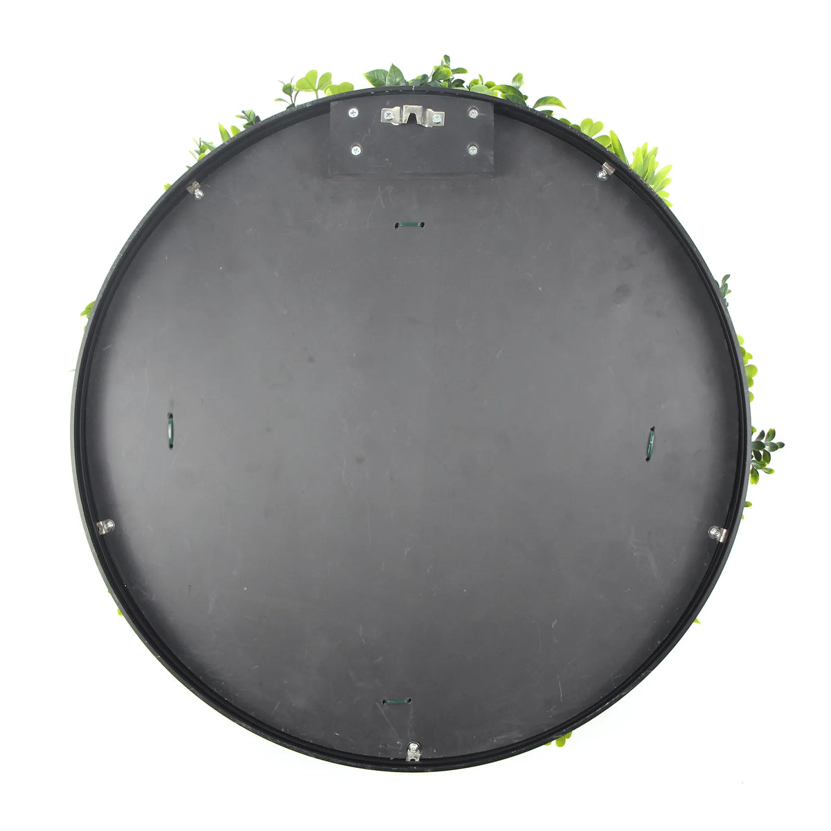 Círculo verde artificial de lujo de la pared de la planta de la pared 30" resistente ULTRAVIOLETA del marco negro
