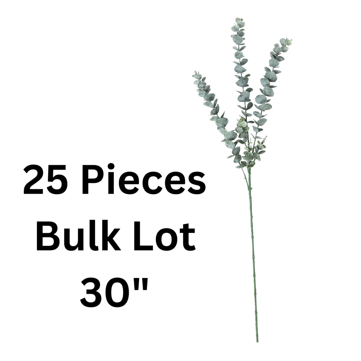 Hermosos tallos artificiales de eucalipto – Lote a granel de 25 piezas, 30 pulgadas