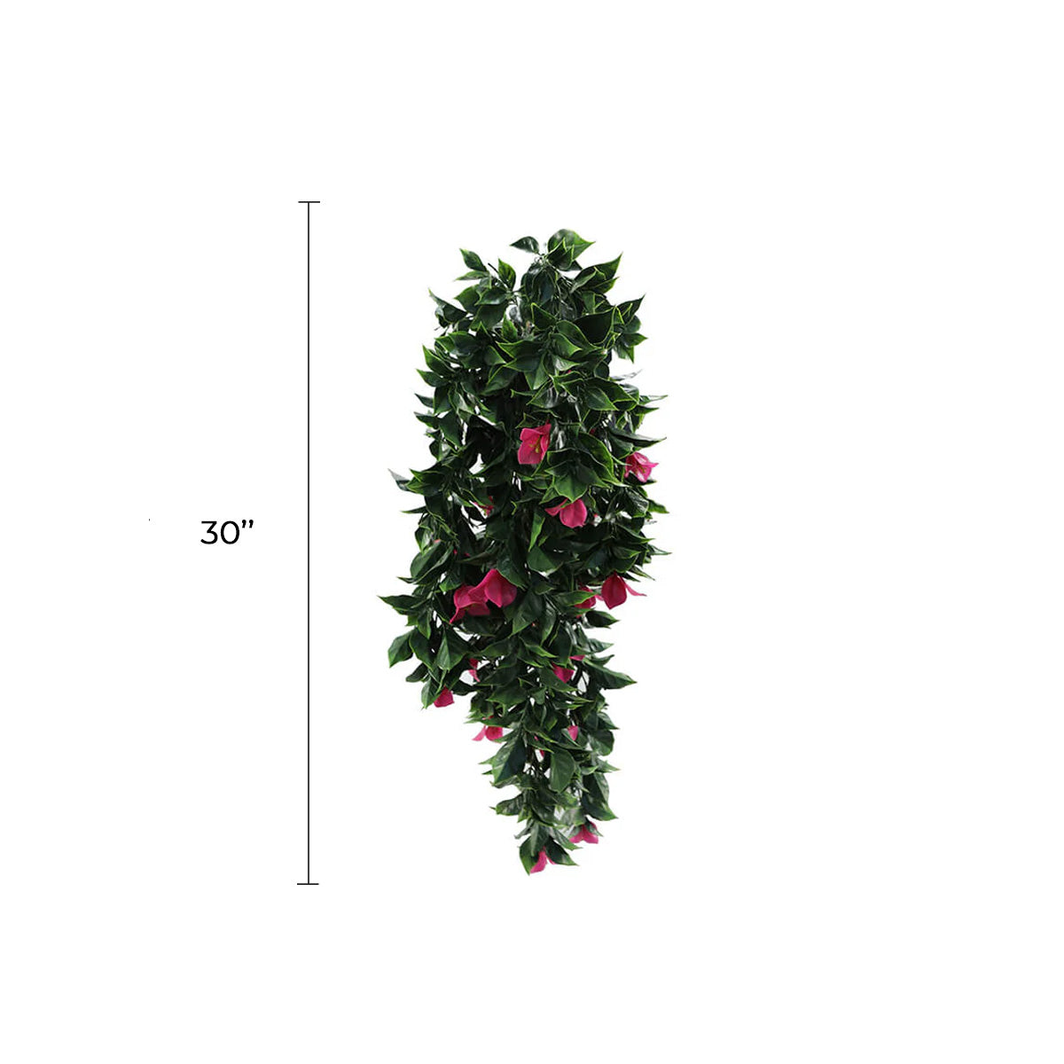 (5 piezas) Planta de buganvilla artificial colgante de color rosa vibrante, resistente a los rayos UV, 35"