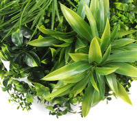 Slimline White Flowering Artificial Green Wall Disc 40in – White Frame – UV Resistant