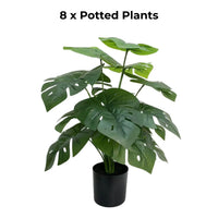 Split Philodendron Monstera Artificial Topiary Set of 8 20in