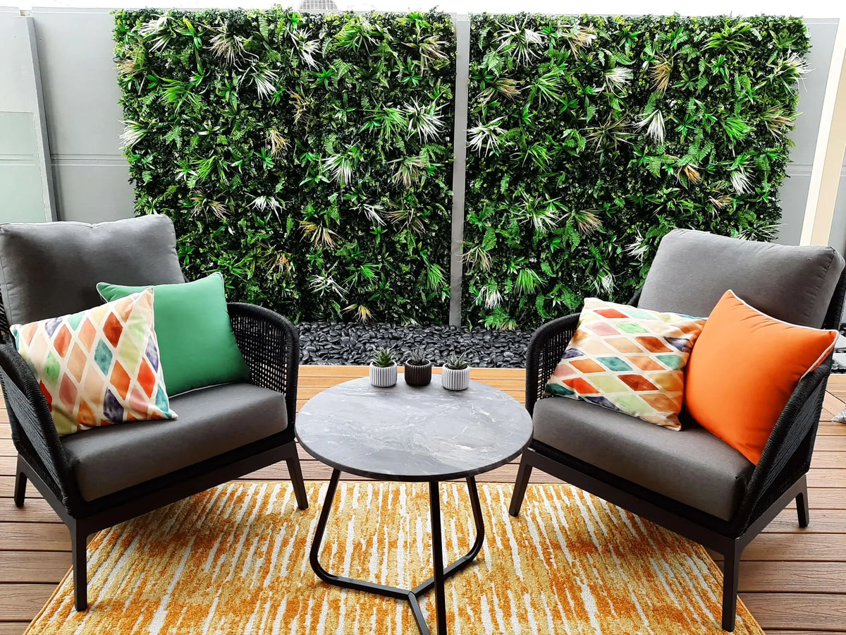 Wild Tropics Artificial Vertical Garden Green Wall Panel 40×40in 11 SQ FT – UV Resistant – Commercial Grade