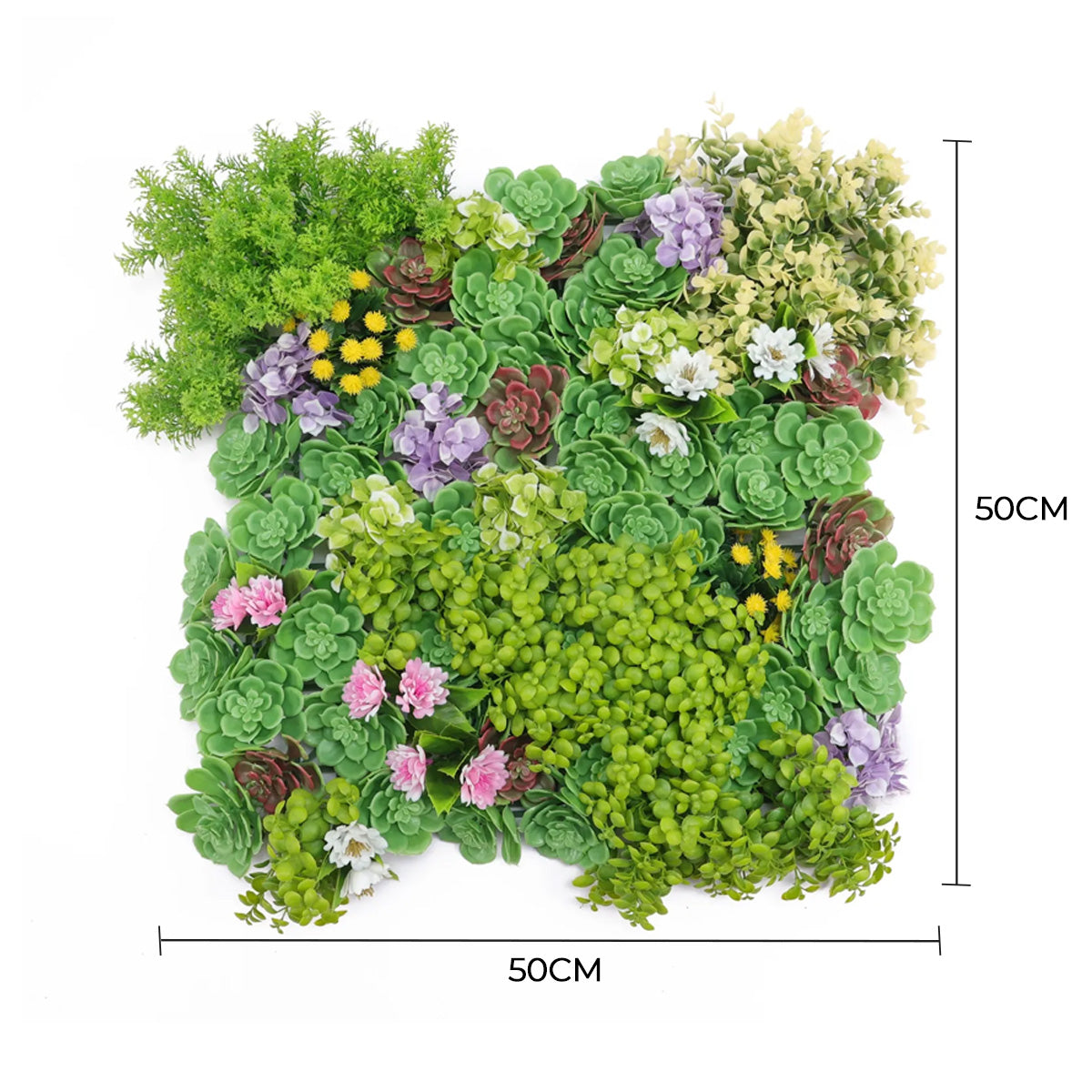 Dense Succulent Artificial Vertical Garden Green Wall Panel 20×20in – UV Resistant – Commercial Grade