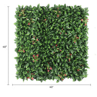 Photinia Artificial Vertical Garden Green Wall Panel 40×40in 11 SQ FT – UV Resistant – Commercial Grade