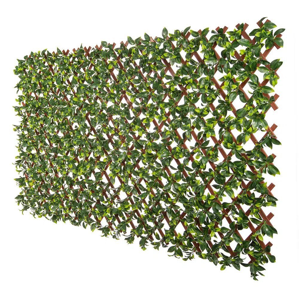 Valla de privacidad expandible con enrejado de jazmín sintético (tamaño variable) resistente a los rayos UV, 72" x 36"