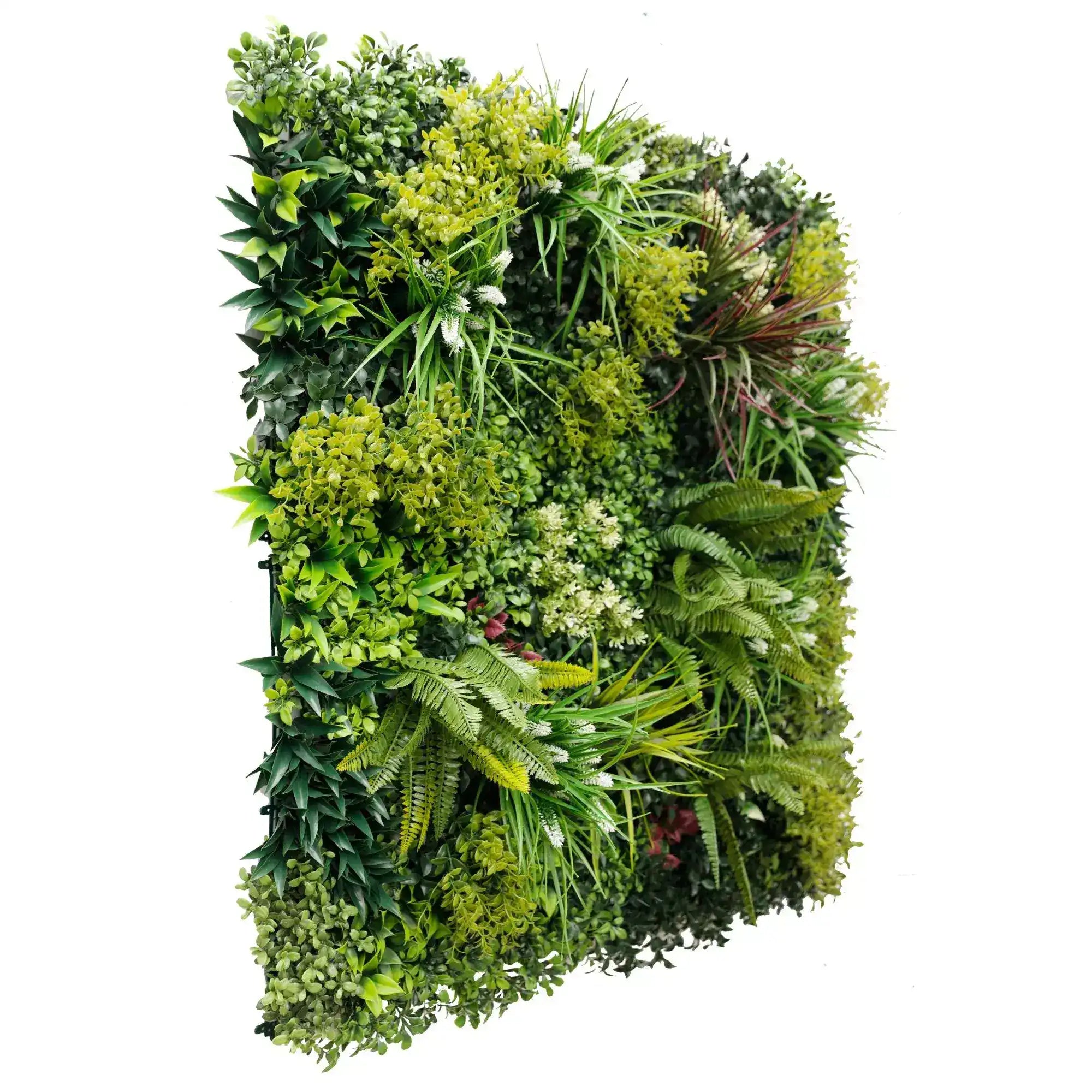 Panel de muestra del jardín vertical artificial ultralujoso Lush Spring (muestra pequeña) resistente a los rayos UV