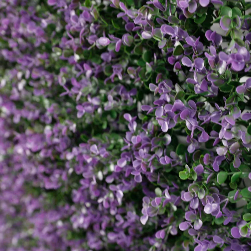 Paneles de pared de follaje de lavanda púrpura artificial 33 SQ FT resistente a los rayos UV