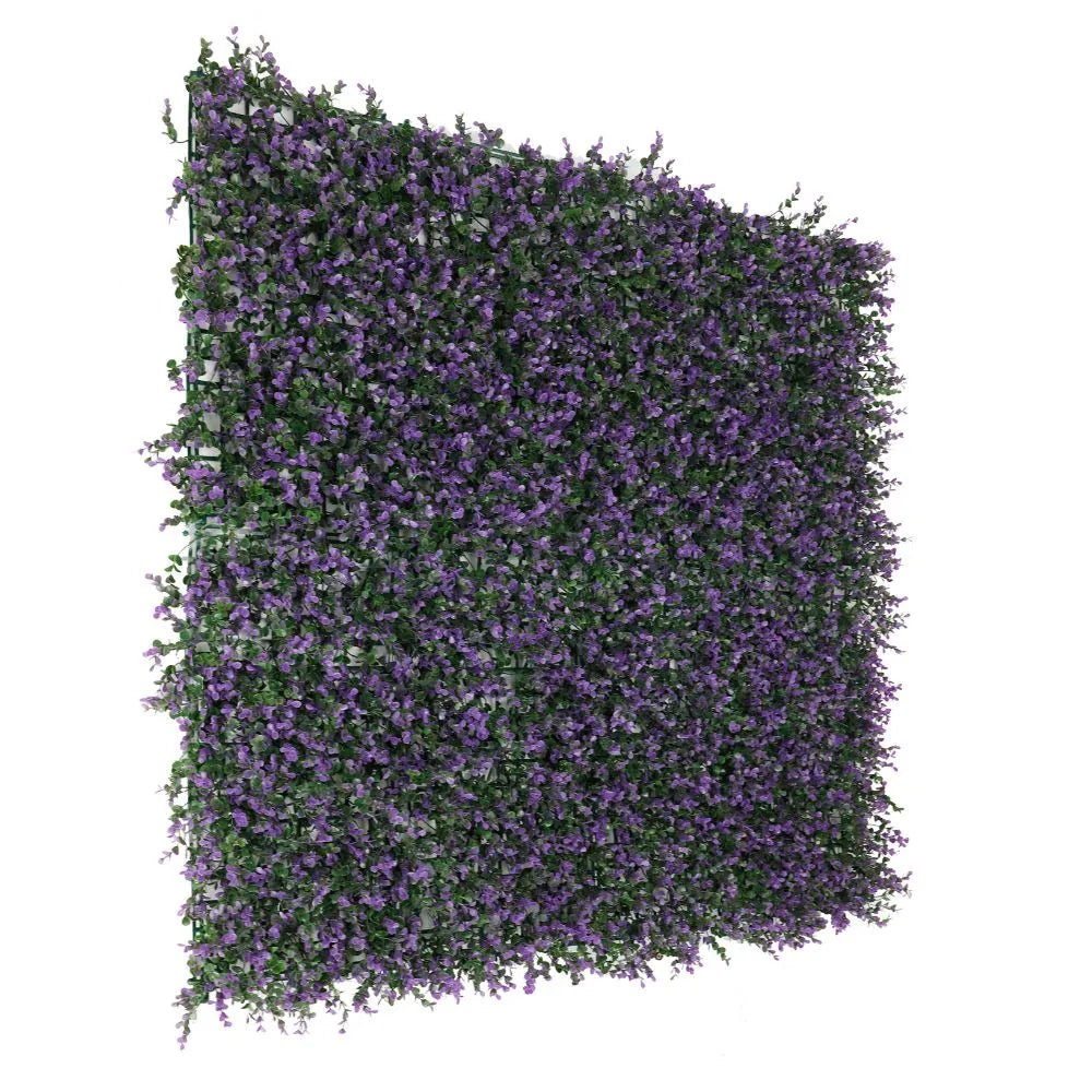Purple Lavender Foliage Artificial Vertical Garden Green Wall Panel 40×40in 11 SQ FT – UV Resistant – Commercial Grade