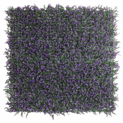 Purple Lavender Boxwood Artificial Vertical Garden Green Wall Panel 40×40in 11 SQ FT – UV Resistant – Commercial Grade