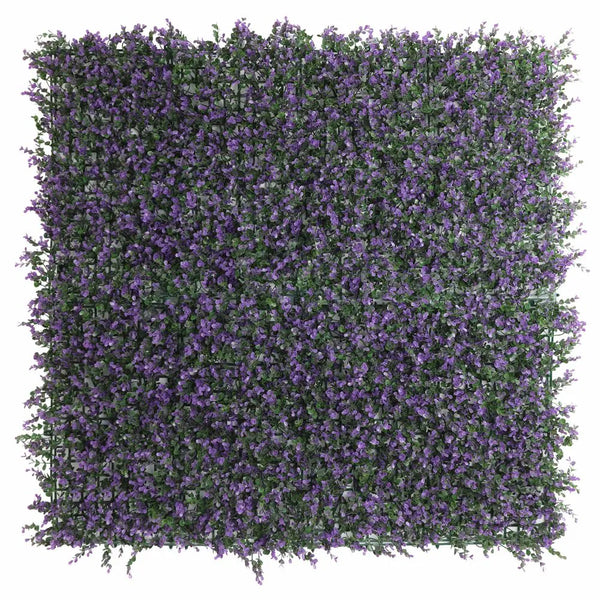 Paneles de pared de follaje de lavanda púrpura artificial 33 SQ FT resistente a los rayos UV
