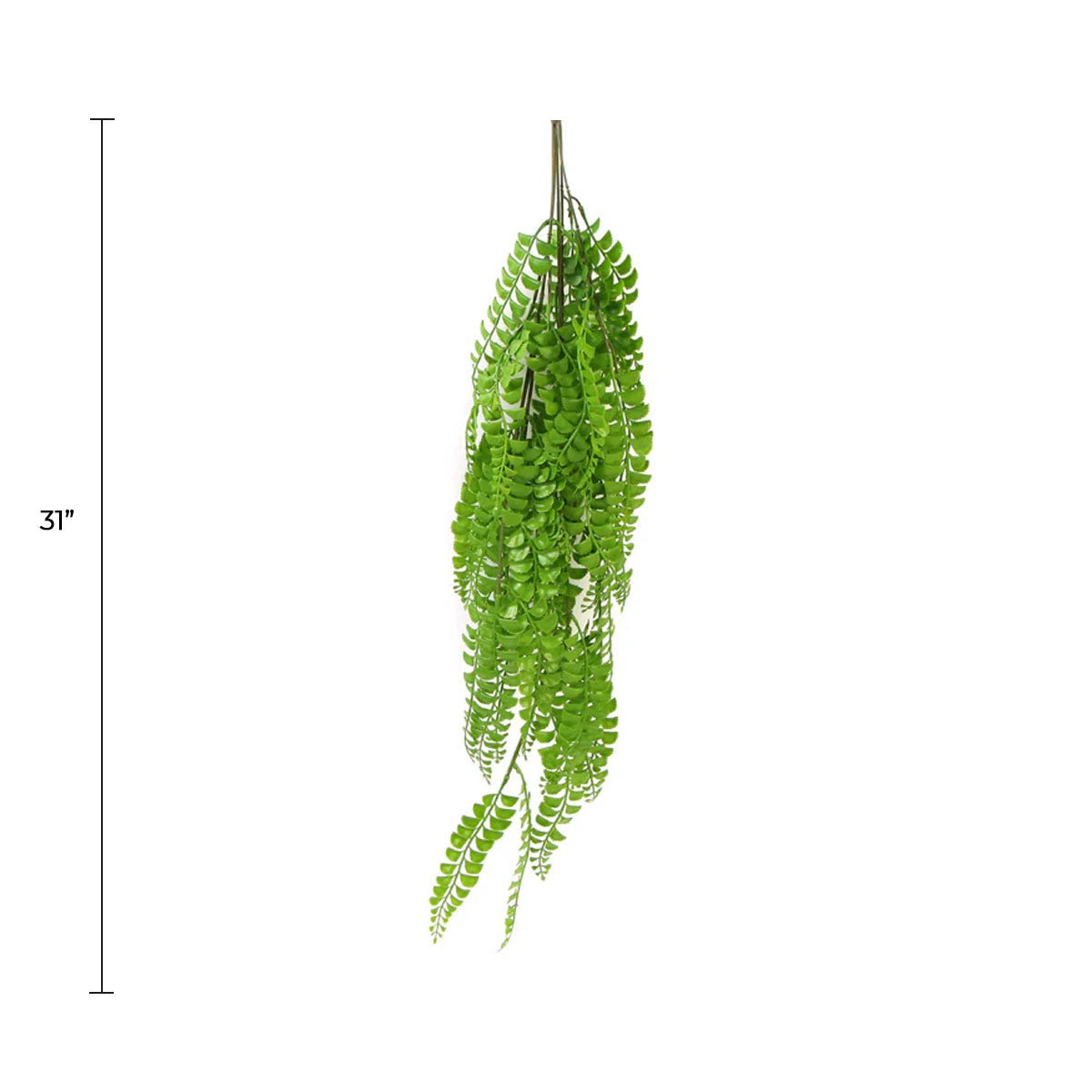 fake plant with hanging leaves Designer Plants USA Artificial Dark Green Hanging Button Fern Plant 31" UV Resistant