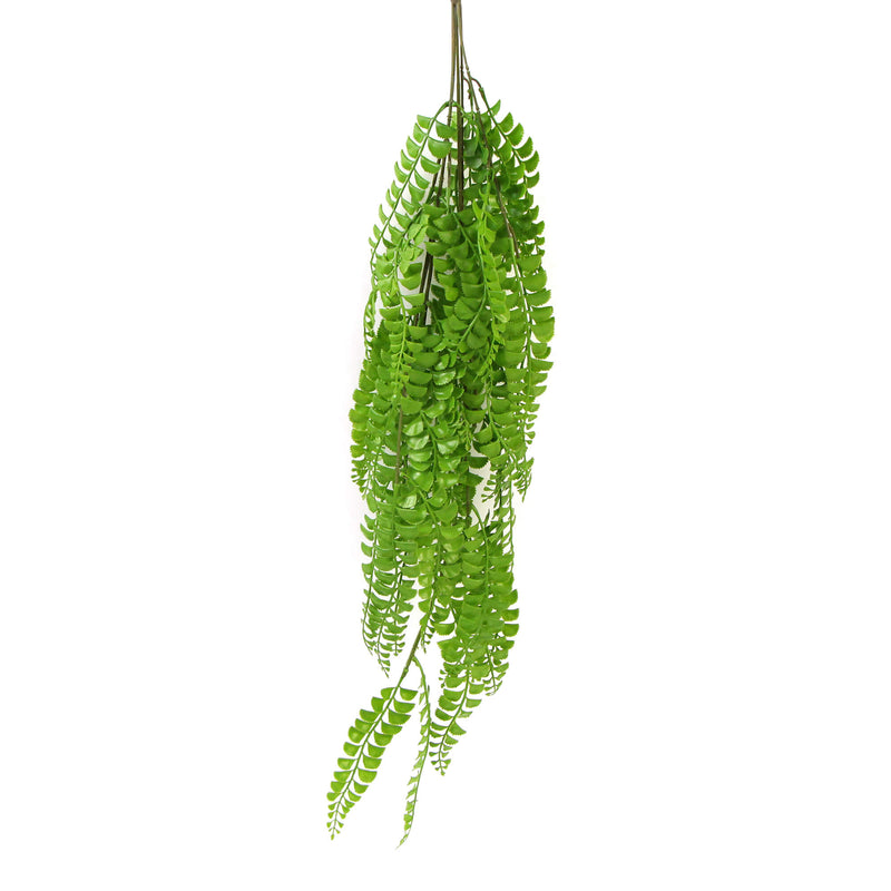 Artificial Dark Green Hanging Button Fern Plant 31" UV Resistant