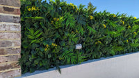 Jardín vertical artificial hawaiano con flores de lujo, 40 x 40 pulgadas, 11 pies cuadrados, grado comercial, resistente a los rayos UV
