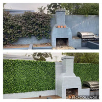 Before and After Backyard Design Miami Artificial ivy Panel