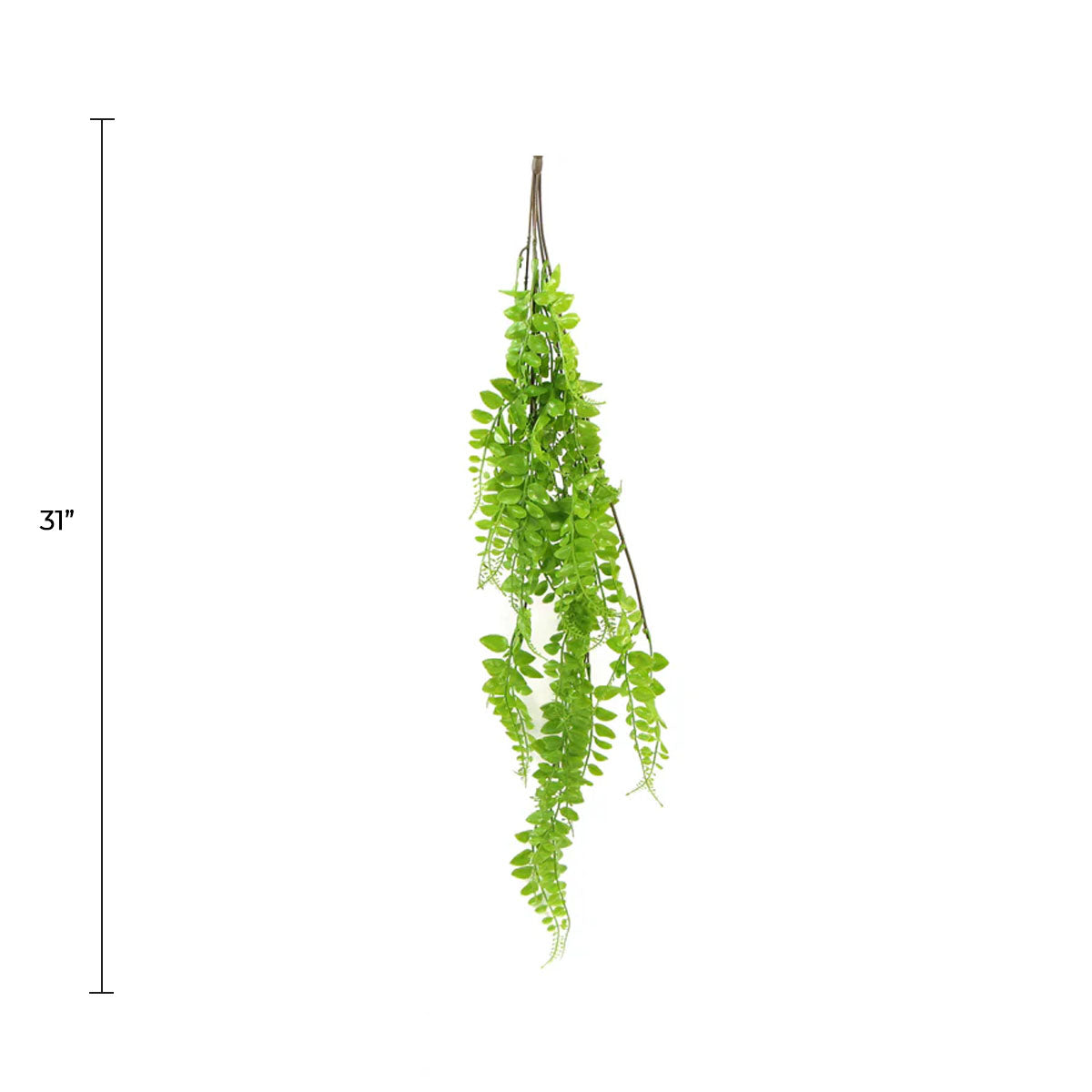 Planta de helecho de botón colgante verde claro artificial 31" resistente a los rayos UV