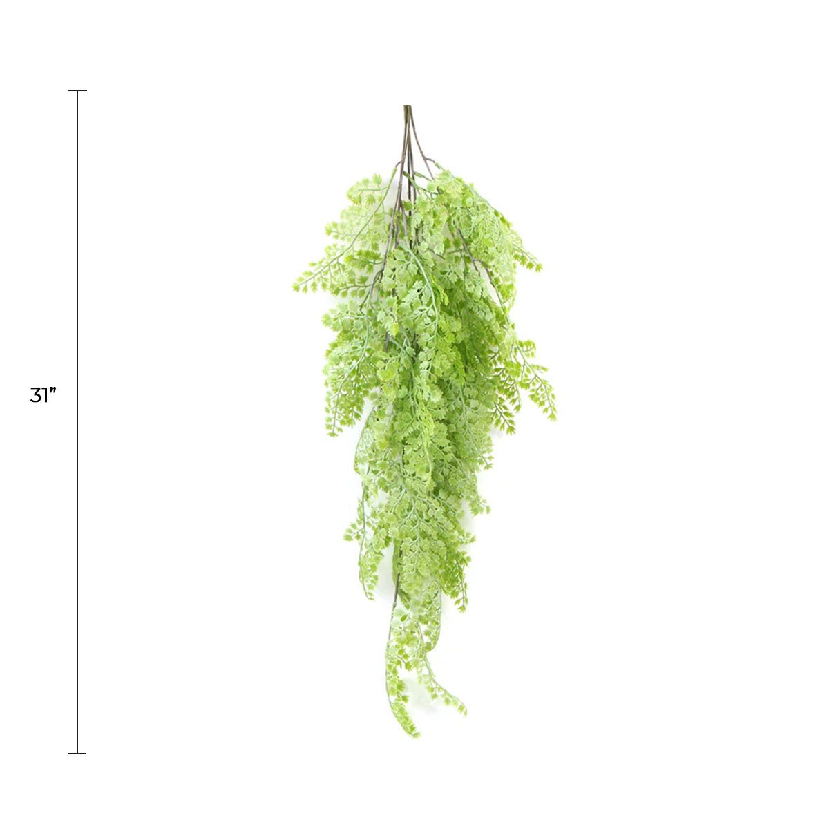light green hanging plant Designer Plants USA Artificial Light Green Maidenhair Fern 31" UV Resistant