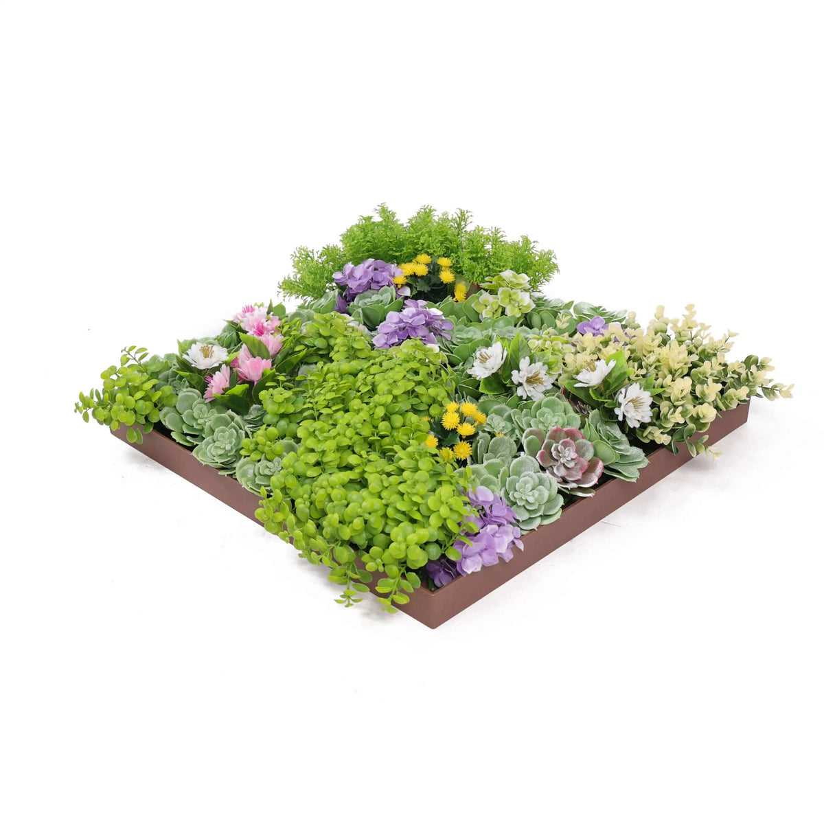 hanging succulent garden frame Artificial Moss and Succulent Hanging Wall Art Frame 20in – UV Resistant
