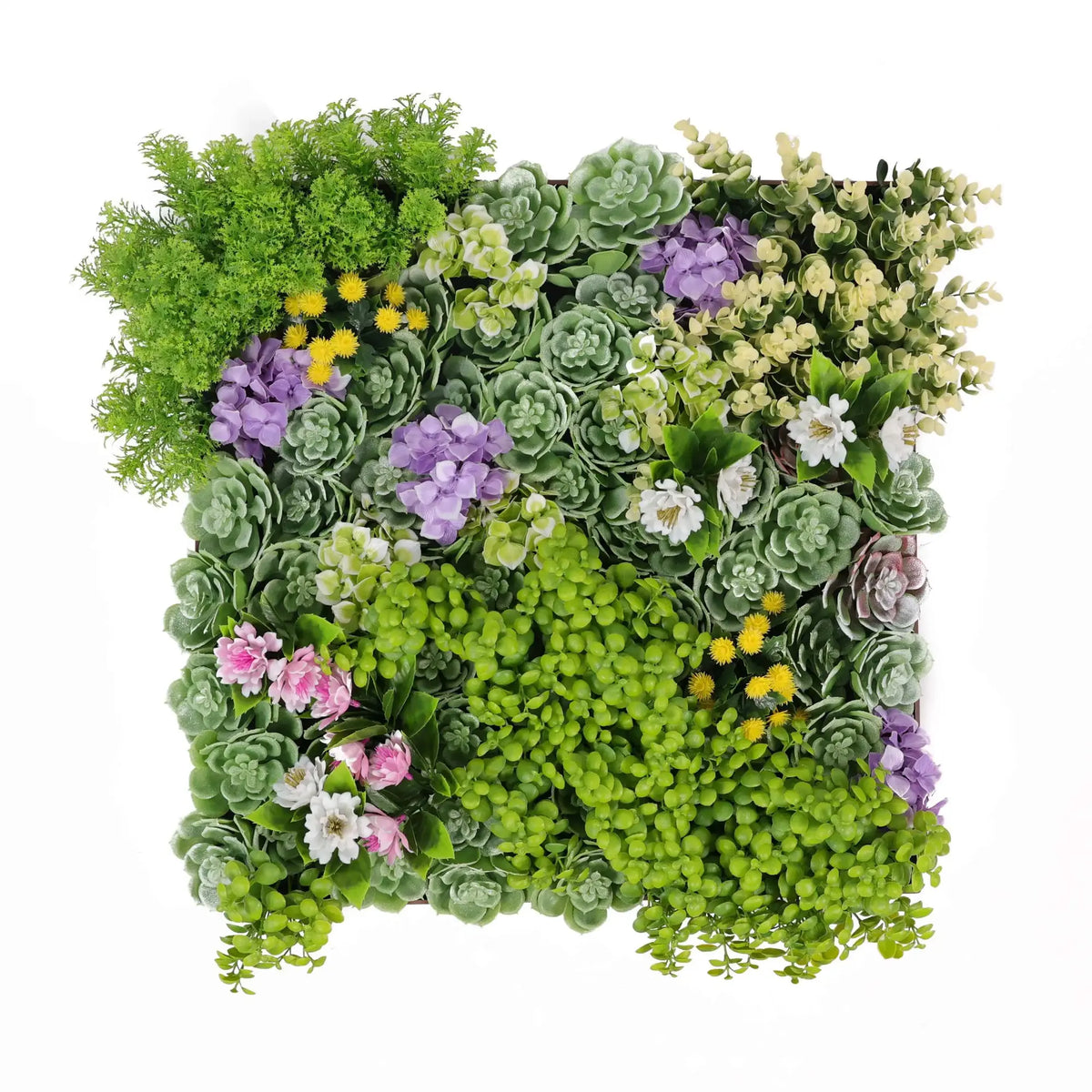 artificial succulent wall hangings Artificial Moss and Succulent Hanging Wall Art Frame 20in – UV Resistant