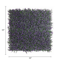 Purple Lavender Foliage Artificial Vertical Garden Green Wall Panel 40×40in 11 SQ FT – UV Resistant – Commercial Grade