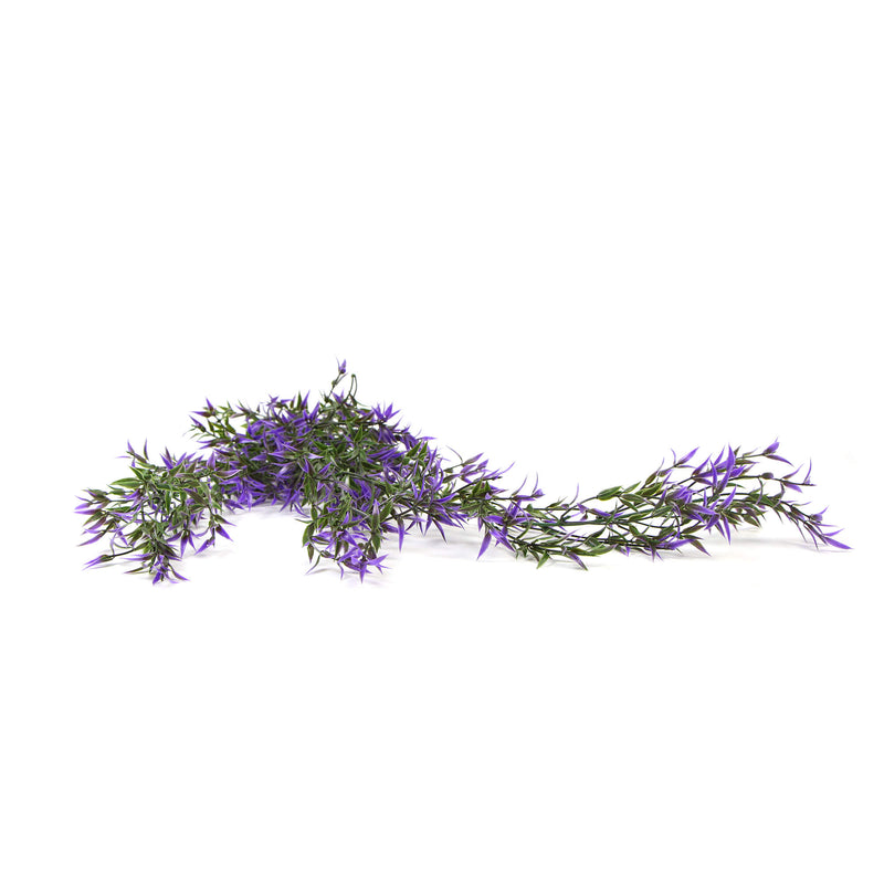 Planta de Ruscus colgante artificial de hoja estrecha de dos tonos púrpura artificial 31" resistente a los rayos UV