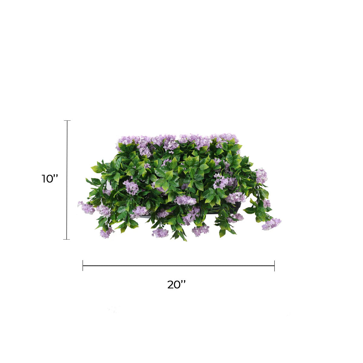 Artificial Draping Lilac Flowering Window Box Planter 20" x 14"(Outdoor Proof)