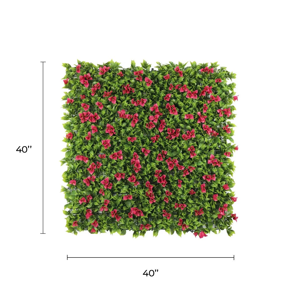 Flowering Pink Artificial Vertical Garden Green Wall Panel 40×40in 11 SQ FT – UV Resistant – Commercial Grade