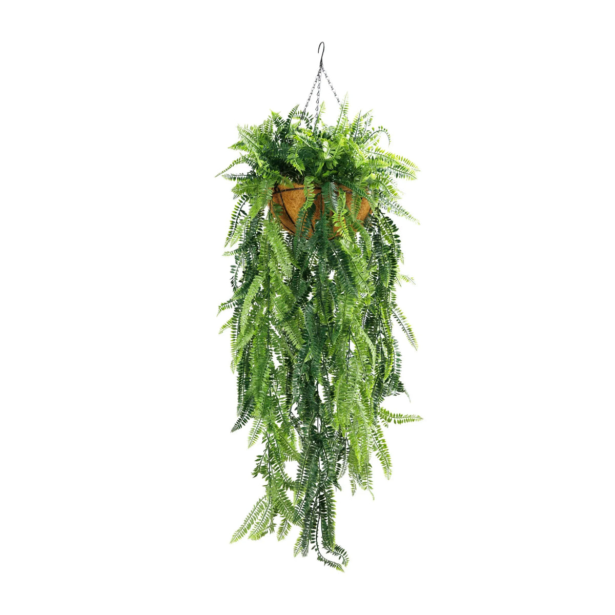 hanging basket silk plant Artificial Hanging Fern Basket – UV Resistant & Realistic Indoor Outdoor Decor