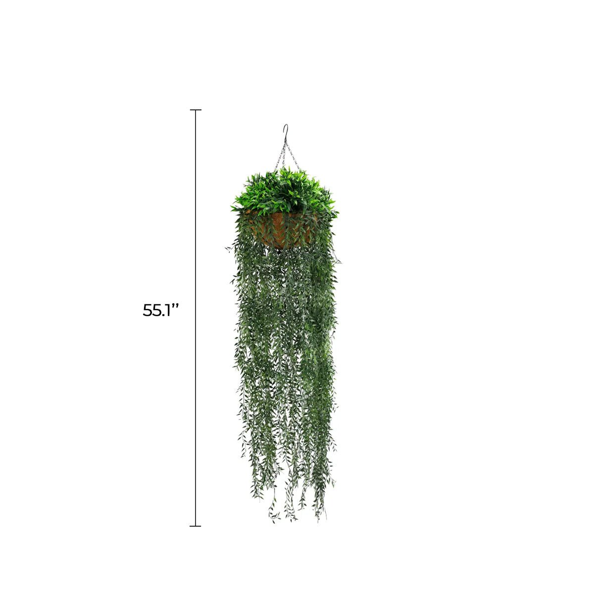 Fern Artificial Hanging Basket 13.8×55.1in – UV Resistant