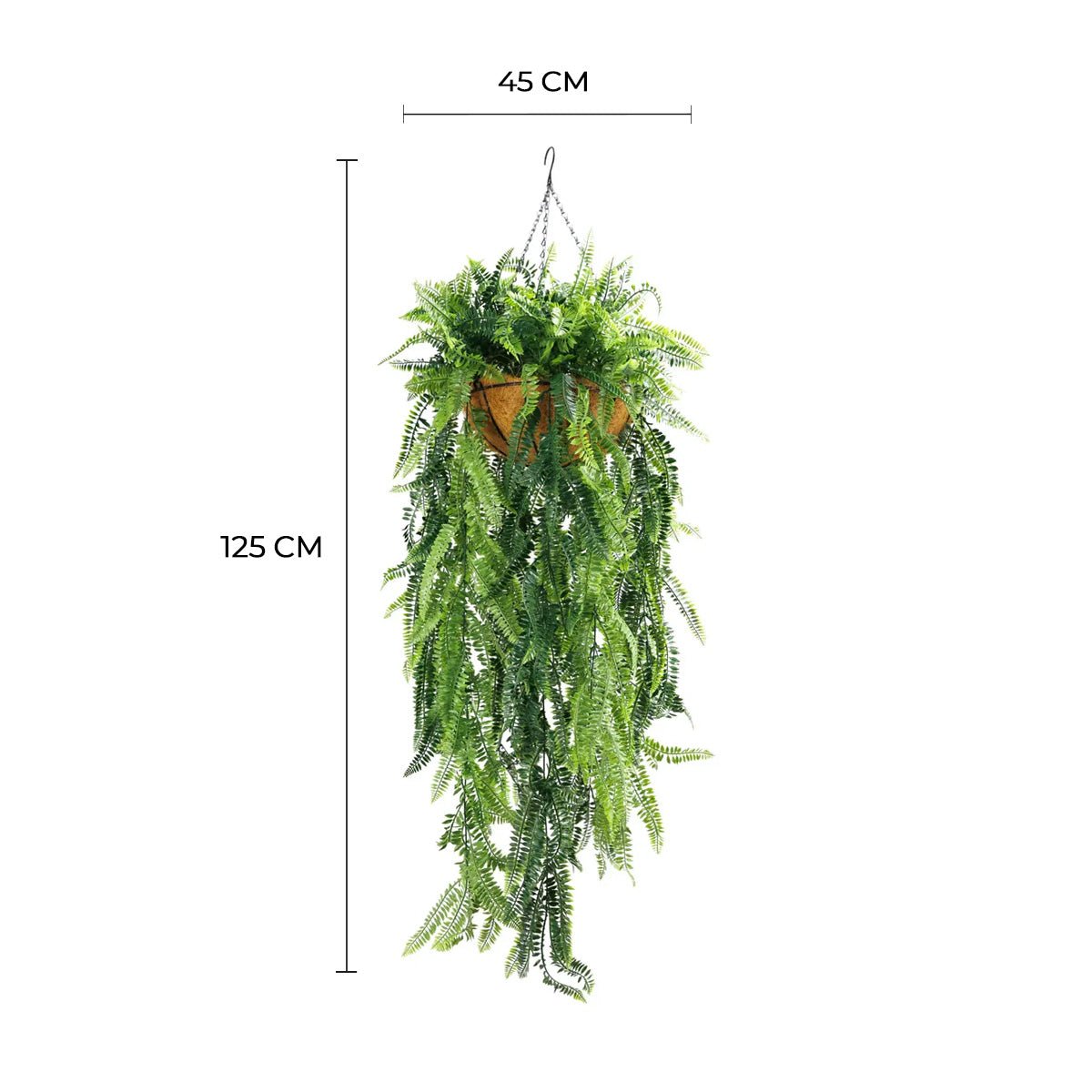 Fern Artificial Hanging Basket 17.7×49.2in – UV Resistant