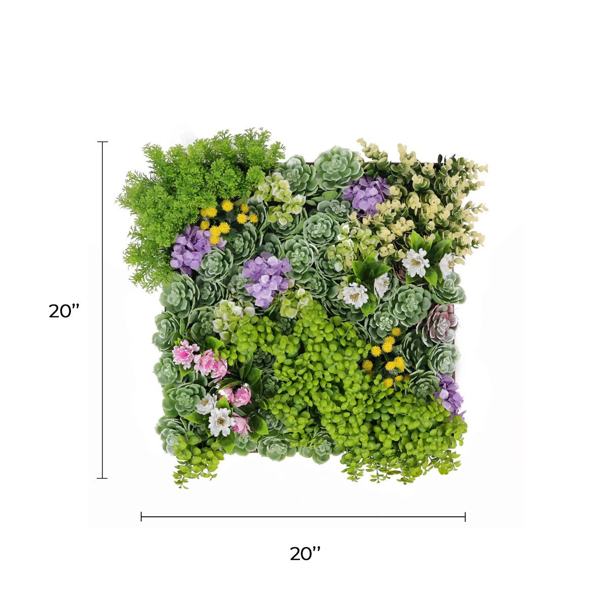 artificial succulent hanging plants Artificial Moss and Succulent Hanging Wall Art Frame 20in – UV Resistant