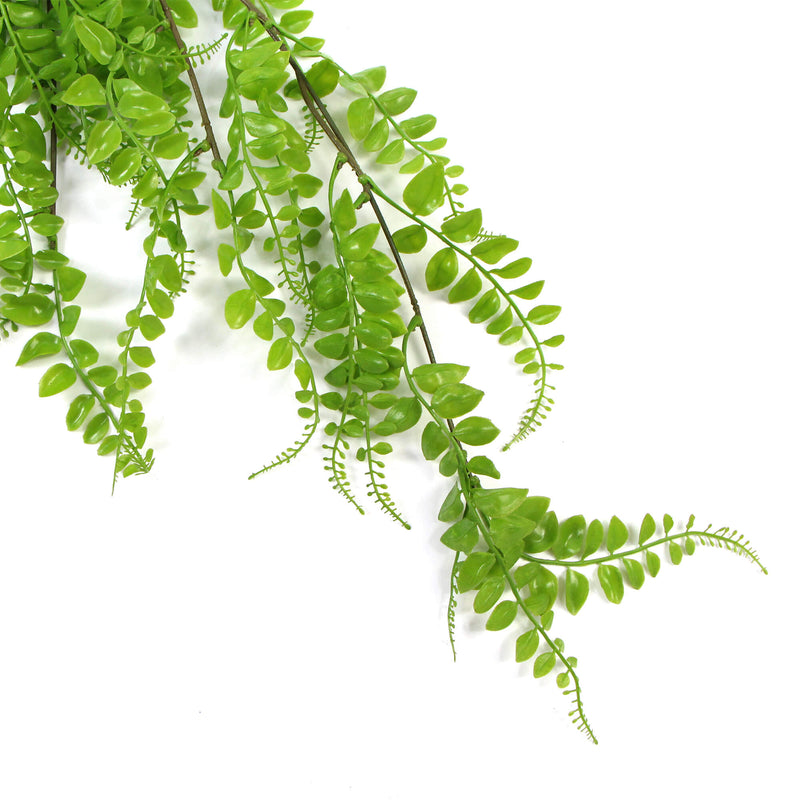 Artificial Light Green Hanging Button Fern Plant 31" UV Resistant