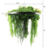 Draping Fern Artificial Roof Hanging Disc 31.5in – Black Frame – UV Resistant