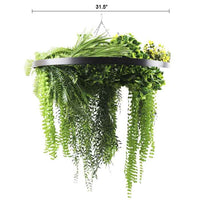 Draping Fern Artificial Roof Hanging Disc 31.5in – Black Frame – UV Resistant