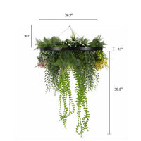 Draping Plant Artificial Roof Hanging Disc 24in – Black Frame – UV Resistant — Artificial Hanging Plants & Bushes from…