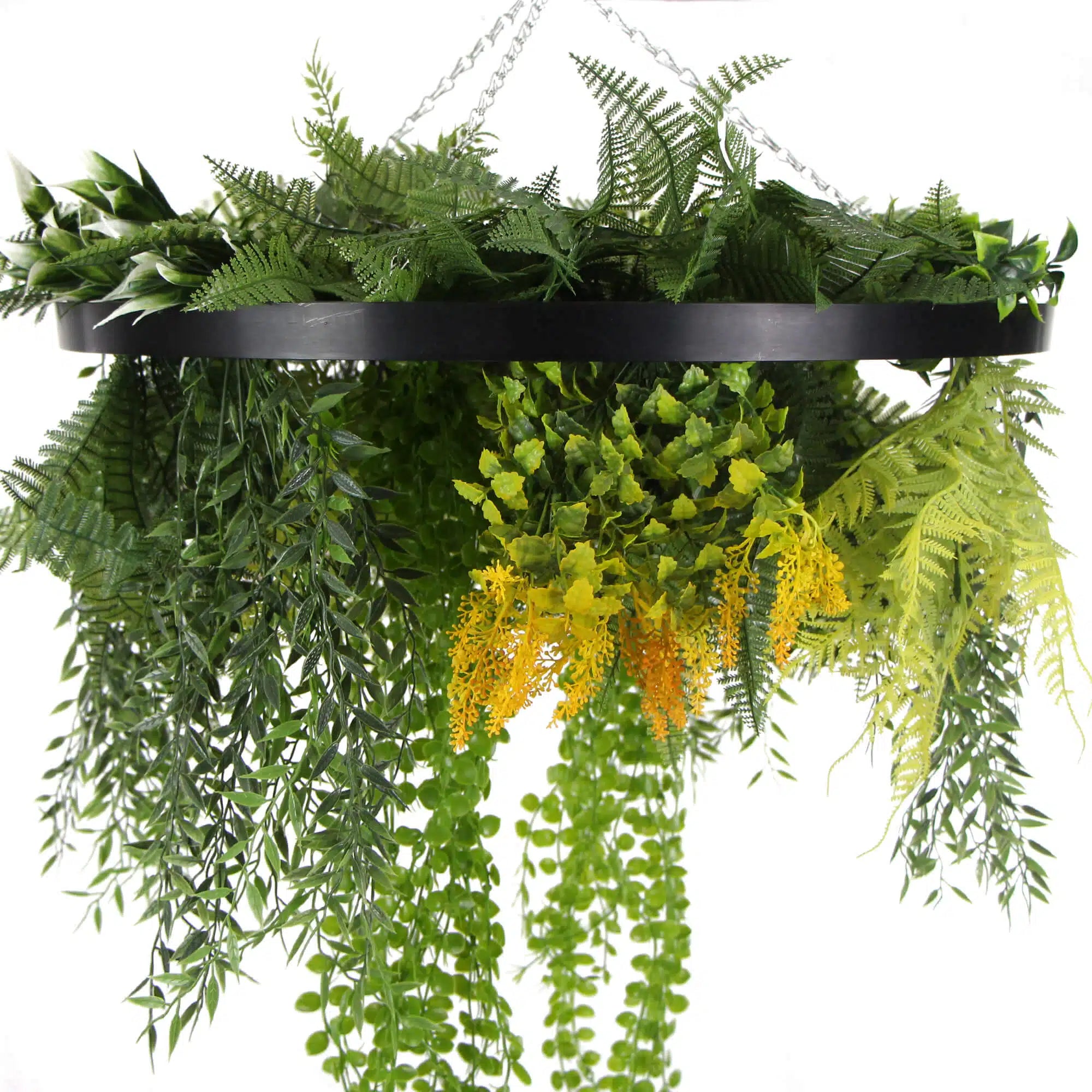 Draping Plant Artificial Roof Hanging Disc 24in – Black Frame – UV Resistant — view 8 of 13