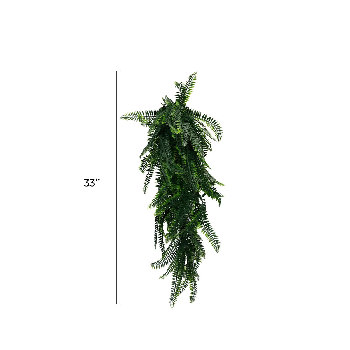 Set of 10 – Artificial Hanging Dense Boston Fern Garland Bushes UV Resistant & Fire Rated | 10.6in x 33in (27cm x 84cm Each)