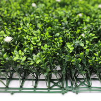 Pared de boj artificial con flores blancas 40" x 40" 11SQ FT resistente a los rayos UV