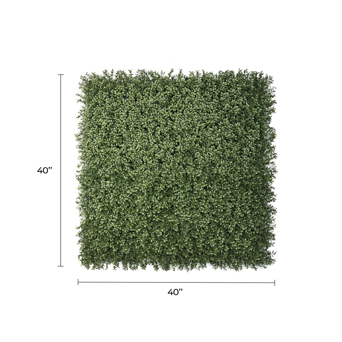 Dense Lush Boxwood Artificial Vertical Garden Green Wall Panel 40×40in 11 SQ FT – NFPA701 Fire Rated – UV Resistant – Commercial Grade