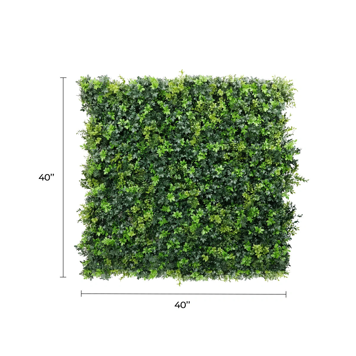 Mixed Green Ultra Dense Boxwood Artificial Vertical Garden Green Wall Panel 40×40in 11 SQ FT – NFPA701 Fire Rated – Metal Backed – UV Resistant – Commercial Grade