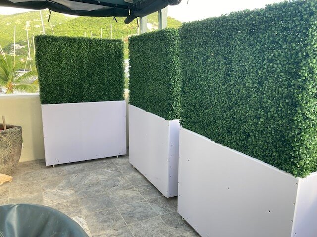 Seto de boj artificial verde de dos tonos de primera calidad, 40 pulgadas de largo x 40 pulgadas de alto, grado comercial, resistente a los rayos UV
