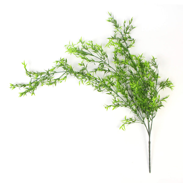 Planta artificial de Ruscus colgante de hoja estrecha de dos tonos, 31" resistente a los rayos UV